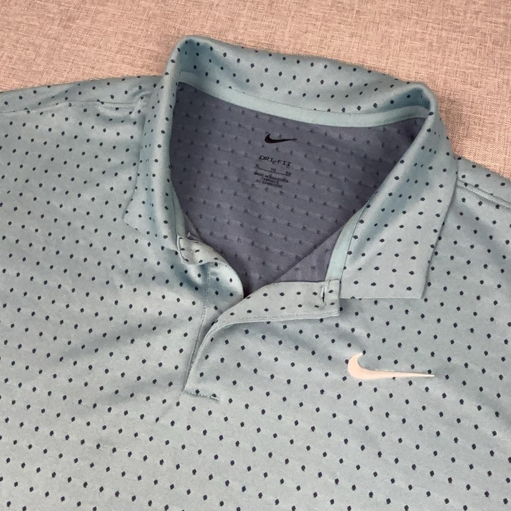Nike Dri-FIT Core Novelty Golf Polo Mens XL Blue Polka Dot FZ5648-464